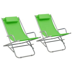 vidaXL Hojdacie stoličky 2 ks oceľov&eacute; zelen&eacute;