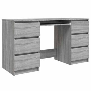 vidaXL P&iacute;sac&iacute; st&ocirc;l siv&yacute; dub sonoma 140x50x77 cm spracovan&eacute; drevo