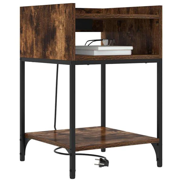 vidaXL Nočn&yacute; stol&iacute;k Dymov&aacute; dub 40 x 40 x 61 cm Kompozitn&eacute; drevo