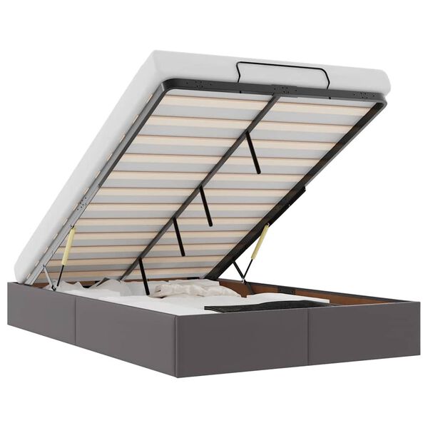 vidaXL Osmanský rám postele bez matraca sivá 120x200 cm umelá koža