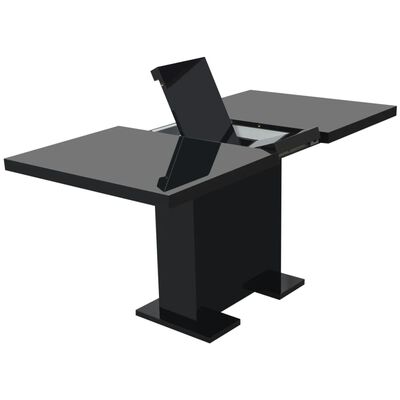 vidaXL Rozkladací jedálenský stôl vysoko lesklý čierny