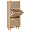 vidaXL Botn&iacute;k hned&yacute; 52x25x115 cm spracovan&eacute; drevo a pr&iacute;rodn&yacute; ratan