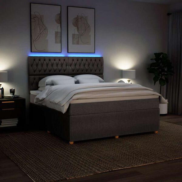 vidaXL Posteľn&yacute; r&aacute;m boxspring s matracom sivohned 180x200 cm l&aacute;tka