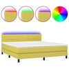 vidaXL Posteľ boxsping s matracom a LED zelen&aacute; 160x200 cm l&aacute;tka