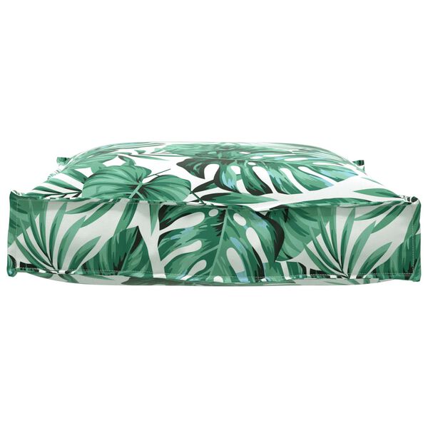 vidaXL Podložka List Vzor listov 70 x 70 x 12 cm Oxfordská látka