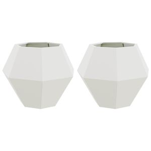 vidaXL Hrant&iacute;k 2 pcs Biela 75 x 75 x 60 cm Oceľ