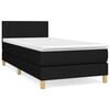 vidaXL Posteľný rám boxspring s matracom čierny 90x190 cm látka