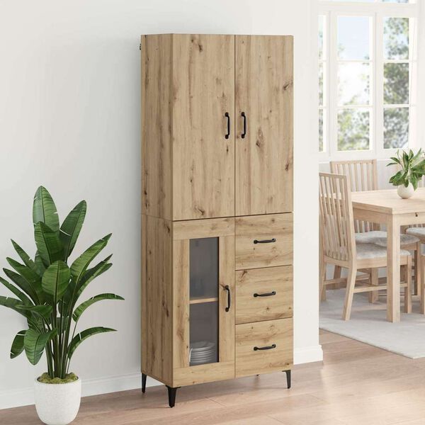 vidaXL Highboard Remeseln&yacute; dub 69,5 x 34 x 180 cm Kompozitn&eacute; drevo