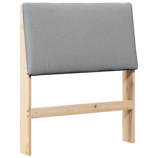 vidaXL Čal&uacute;nen&eacute; čelo postele Svetlosiv&aacute; 75 cm Mas&iacute;vne borovicov&eacute; drevo