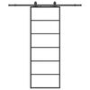 vidaXL Posuvn&eacute; dvere s kovan&iacute;m čierne 76x205 cm ESG sklo