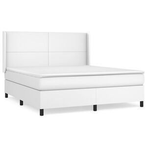 vidaXL Boxspring posteľ s matracom biela 160x200 cm umel&aacute; koža