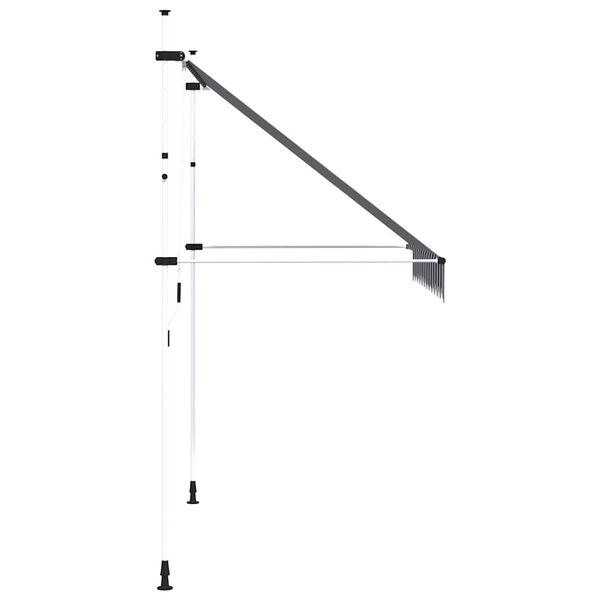 vidaXL Ručne zaťahovacia markíza, 250 cm, modro-biele pásiky