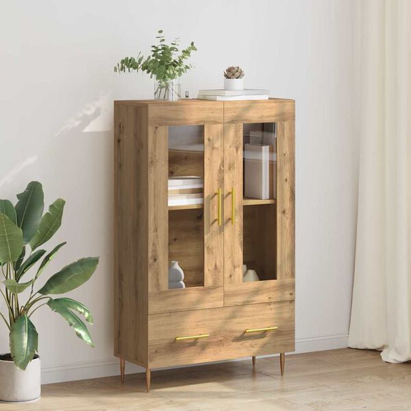 vidaXL Highboard so z&aacute;suvkou Remeseln&yacute; dub 69,5 x 31 x 115 cm