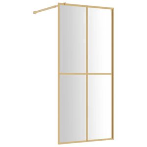 vidaXL Sprchov&aacute; z&aacute;stena s priehľadn&yacute;m ESG sklom, zlat&aacute; 80x195 cm