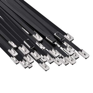 vidaXL Viazac&iacute; p&aacute;s na k&aacute;ble 250 ks 4,6 x 400 mm Čierna