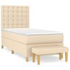 vidaXL Boxspring posteľ s matracom kr&eacute;mov&aacute; 100x200 cm l&aacute;tka