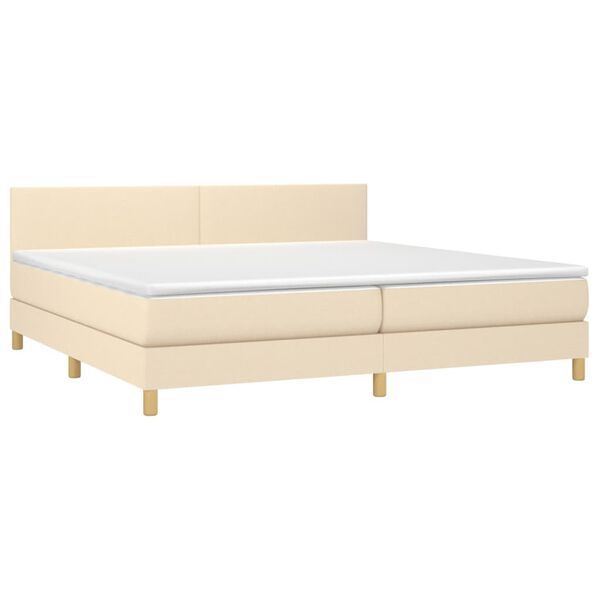 vidaXL Boxspring posteľ s matracom kr&eacute;mov&aacute; 200x200 cm l&aacute;tka