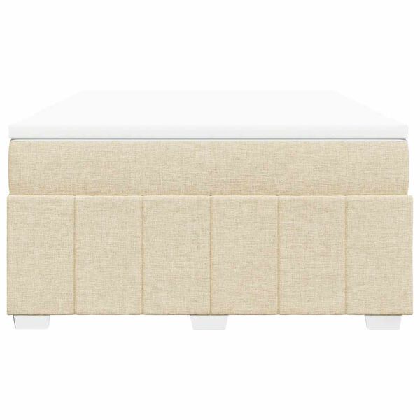 vidaXL Boxspring posteľ s matracom kr&eacute;mov&yacute; 140x190 cm l&aacute;tka