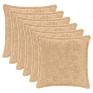 vidaXL Poťah na podložku 6 ks HOUTEN Kr&eacute;mov&aacute; 30 x 30 cm Umel&aacute; kr&aacute;ličia