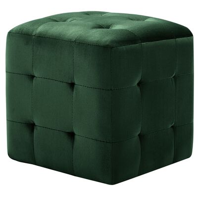 vidaXL Nočné stolíky 2 ks zelené 30x30x30 cm zamatová látka