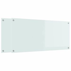 vidaXL Kuchynsk&yacute; obklad 2 ks Biela 110 x 50 cm tvrden&eacute; sklo