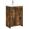 vidaXL Sada k&uacute;peľňov&eacute;ho n&aacute;bytku Dymov&yacute; dub 81 x 40 x 84,5 cm