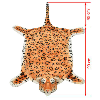 vidaXL Koberec v tvare leoparda, plyšový 139 cm, hnedý