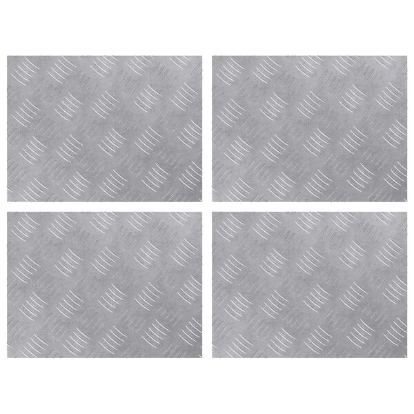 vidaXL Schodov&yacute; ro&scaron;t Obdĺžnikov&yacute; 4 pcs Strieborn&aacute; 40 x 30 cm Hlin&iacute;k