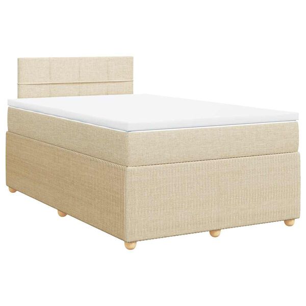 vidaXL Boxspring posteľ s matracom kr&eacute;mov&aacute; 120x190 cm l&aacute;tka