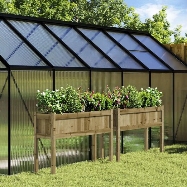 vidaXL Záhradné kvetináče s nohami 2 ks impregnovaná borovica