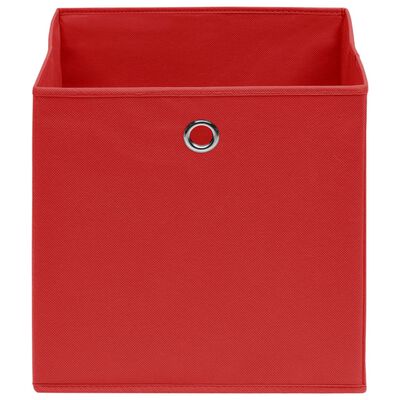 vidaXL Úložné boxy 4 ks, červené 32x32x32 cm, látka