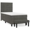 vidaXL Posteľn&yacute; r&aacute;m boxspring s matracom tmavosiv&yacute; 90x190 cm zamat
