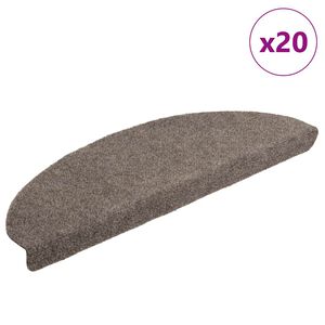 vidaXL Schodov&eacute; rohože, samolepiace, 20 ks, 65x21x4 cm, b&eacute;žov&eacute;, polkruhov&eacute;, veľk&eacute;