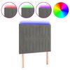 vidaXL Čelo postele s LED bledosiv&eacute; 100x5x118/128 cm zamat
