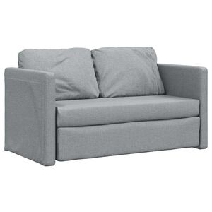 vidaXL Podlahov&aacute; rozkladacia pohovka 2v1 svetlosiv&aacute; 112x174x55cm l&aacute;tka