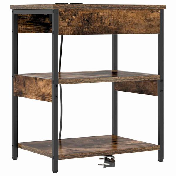 vidaXL Nočn&yacute; stol&iacute;k Dymov&aacute; dub 41 x 31 x 51 cm Kompozitn&eacute; drevo