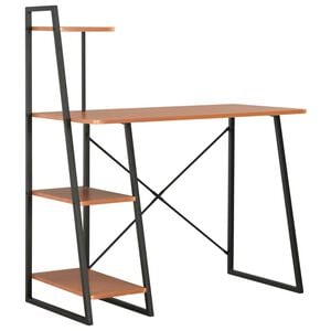 vidaXL P&iacute;sac&iacute; st&ocirc;l s policami, čierny a hned&yacute; 102x50x117 cm