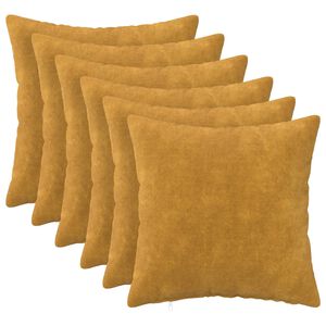 vidaXL Poťah na podložku 6 pcs HEERLEN Žlt&aacute; 35 x 35 cm