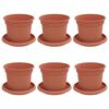 vidaXL Kvetin&aacute;če 6 pcs Tehlovo červen&aacute; &Oslash; 12,5 x 10 cm Plast