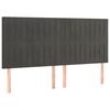 vidaXL Čelo postele tmavosiv&eacute; 200x5x118/128 cm zamatov&eacute;