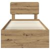vidaXL R&aacute;m postele s čelnou doskou Remeseln&iacute;cky dub 90 x 200 cm