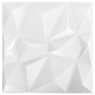 vidaXL 3D nástenné panely 24 ks 50x50 cm diamantové biele 6 m²