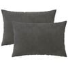 vidaXL Poťah na podložku 2 pcs HEERLEN Tmavosiv&aacute; 50 x 75 cm Zamat