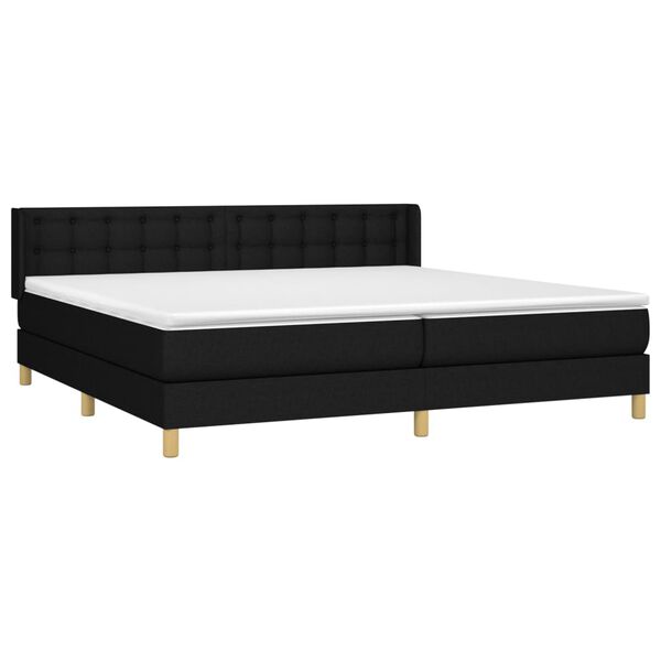 vidaXL Posteľn&yacute; r&aacute;m boxspring s matracom čierny 160x200 cm l&aacute;tka