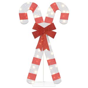 vidaXL vianočn&aacute; dekor&aacute;cia Candy Cane 50 LED di&oacute;d tepl&aacute; biela