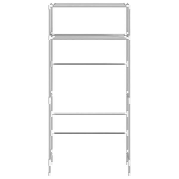 vidaXL 2-poschodov&yacute; &uacute;ložn&yacute; reg&aacute;l nad pr&aacute;čku siv&yacute; 69x28x143cm železo