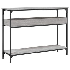 vidaXL Konzolov&yacute; stol&iacute;k s policou siv&yacute; sonoma 100x29x75 cm komp. drevo