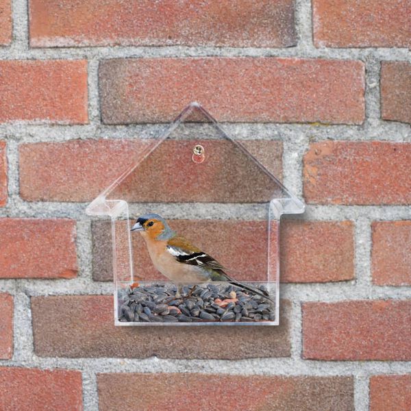 Esschert Design Akrylové okenné kŕmitko pre vtákov 15x10x15,3 cm FB370