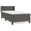vidaXL Posteľn&yacute; r&aacute;m boxspring s matracom tmavosiv&yacute; 90x200 cm zamat