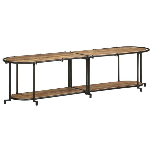 vidaXL TV skrinka 160x42x40 cm, surov&yacute; mangov&yacute; mas&iacute;v